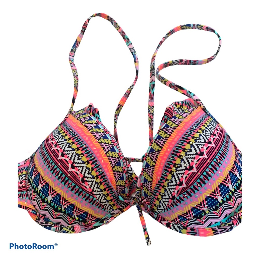 Victoria’s Secret Fabulous Push-Up Multicolor Bikini Top 32C